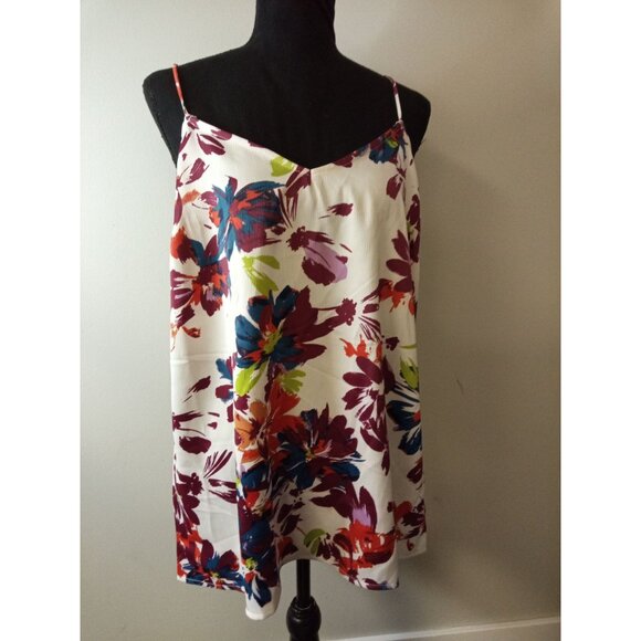 NWT Halogen Women's From Nordstrom Floral Strappy Tank Top Size L - Picture 1 of 7